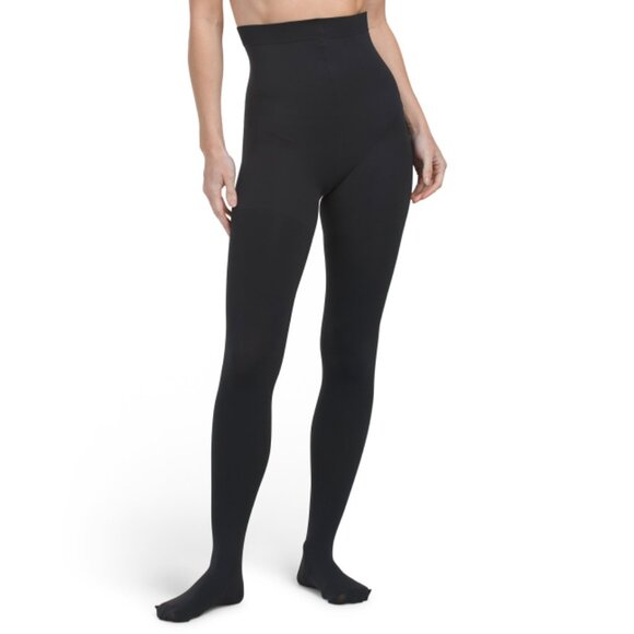 ASSETS BY SPANX Black Opaque Shaping Tights - Picture 1 of 2